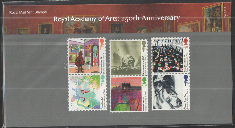 (image for) 2018 Royal Academy of Arts Royal Mail Presentation Pack 556 - Click Image to Close